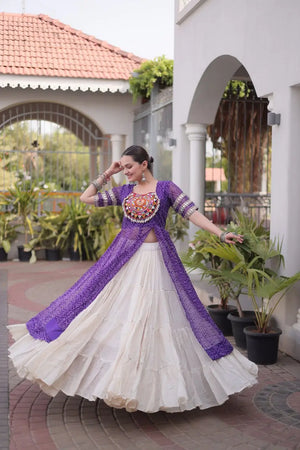 Bandhani Medallion Jacket Lehenga