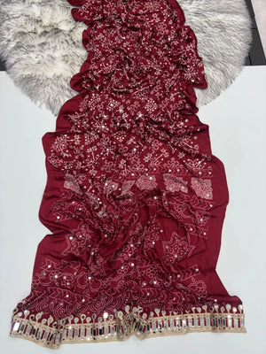 Bandhani Mirror Work Saree