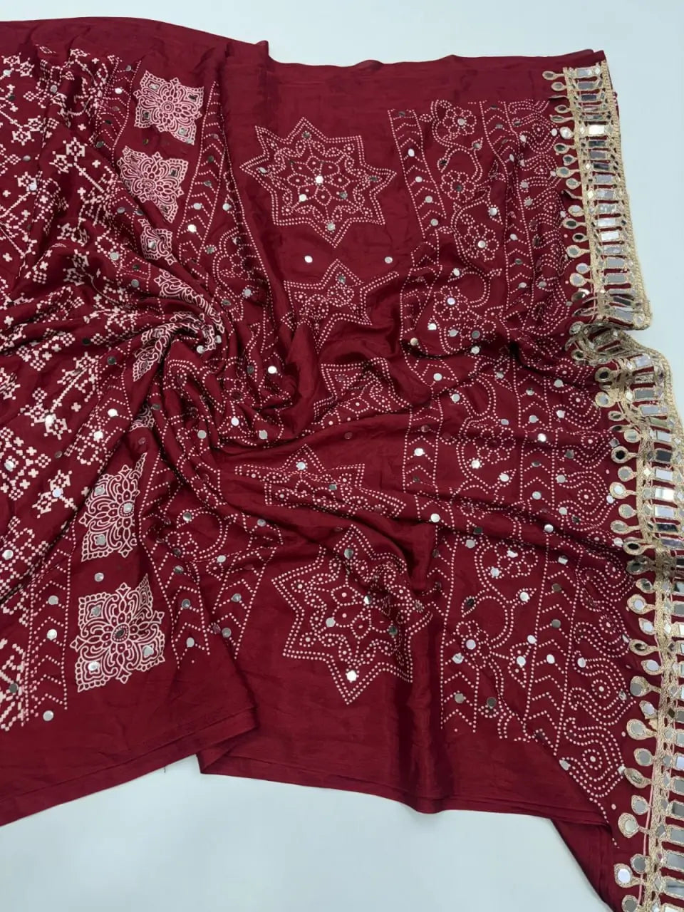 Bandhani Mirror Work Saree