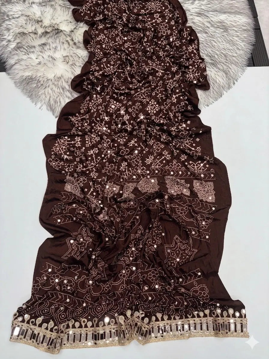 Bandhani Mirror Work Saree