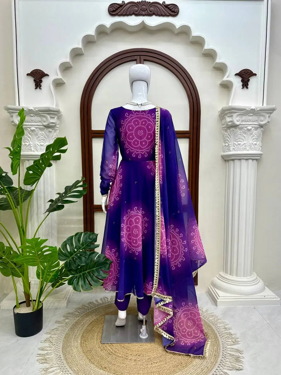 Bandhani Print Anarkali Gown