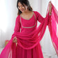 Bandhani Print Georgette Gown Set