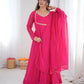 Bandhani Print Georgette Gown Set