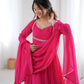Bandhani Print Georgette Gown Set