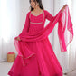 Bandhani Print Georgette Gown Set