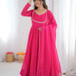 Bandhani Print Georgette Gown Set
