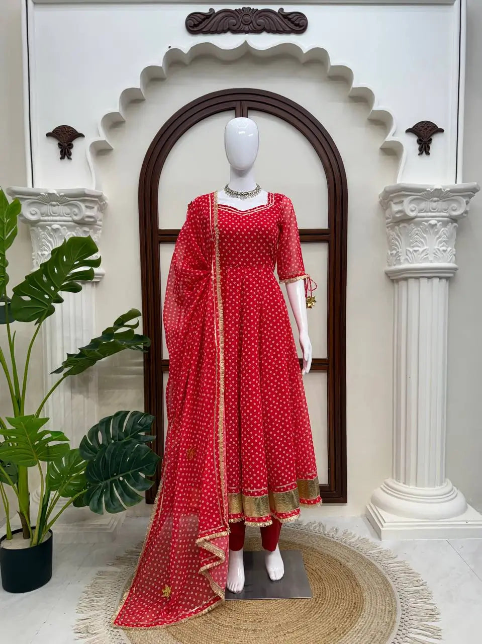 Bandhani Print Gota Anarkali