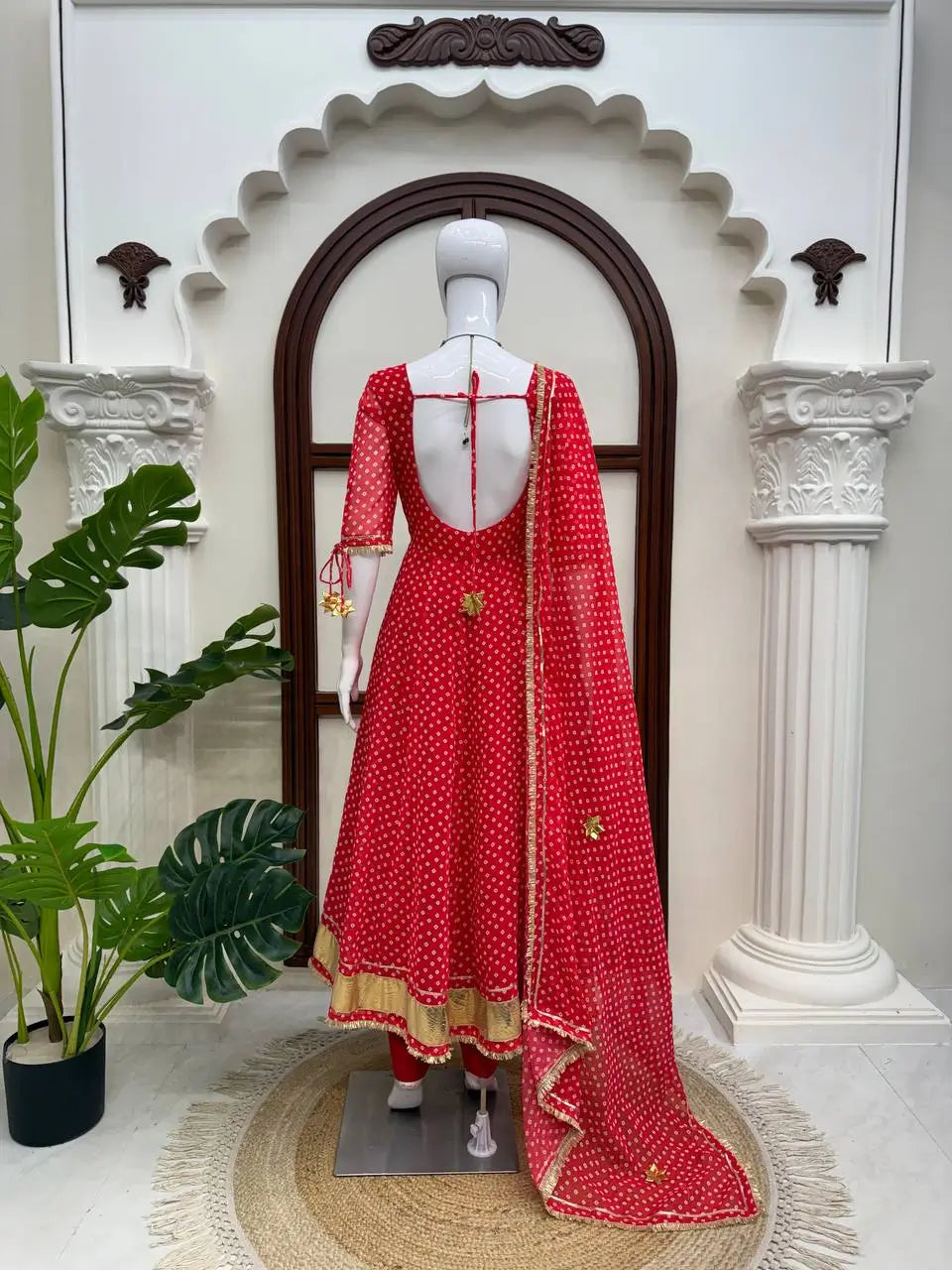 Bandhani Print Gota Anarkali
