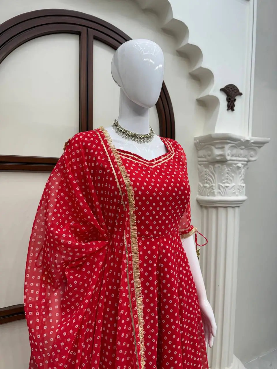 Bandhani Print Gota Anarkali