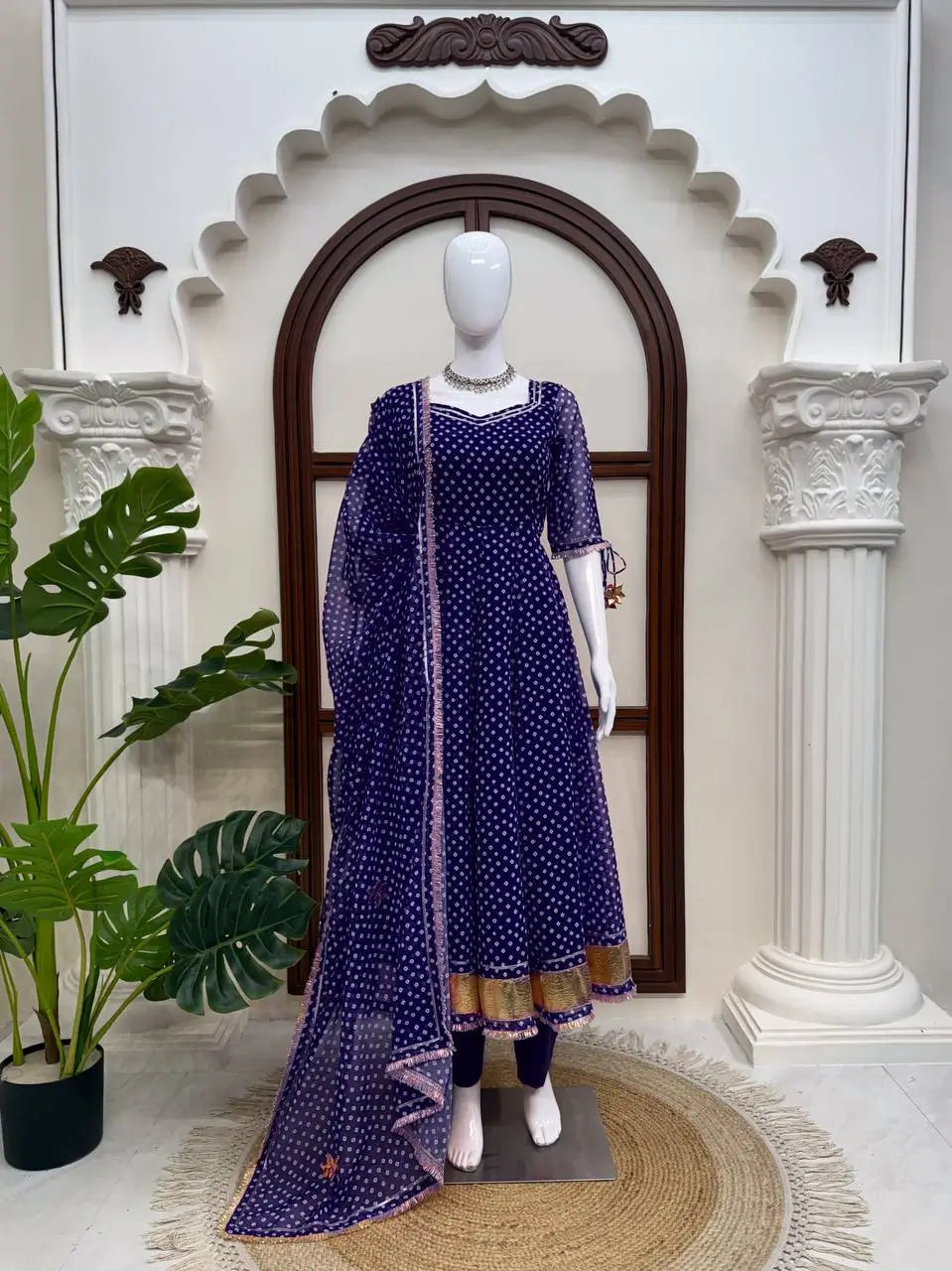 Bandhani Print Gota Anarkali
