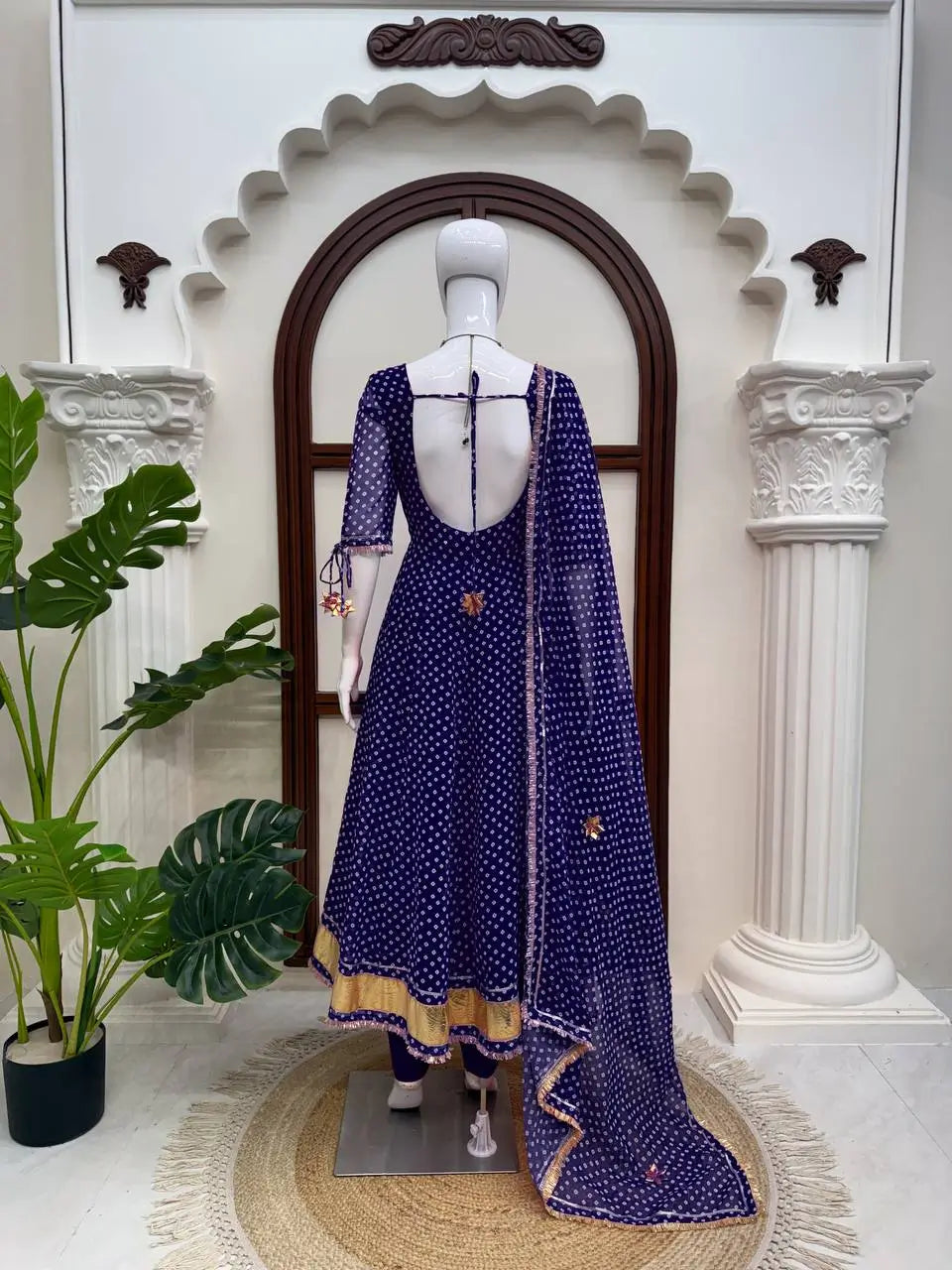 Bandhani Print Gota Anarkali