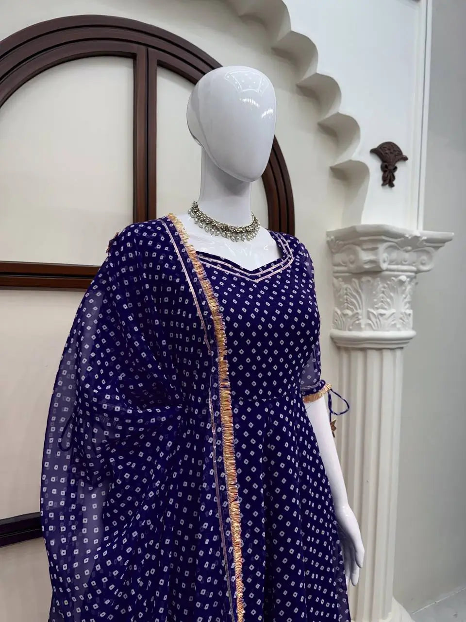 Bandhani Print Gota Anarkali