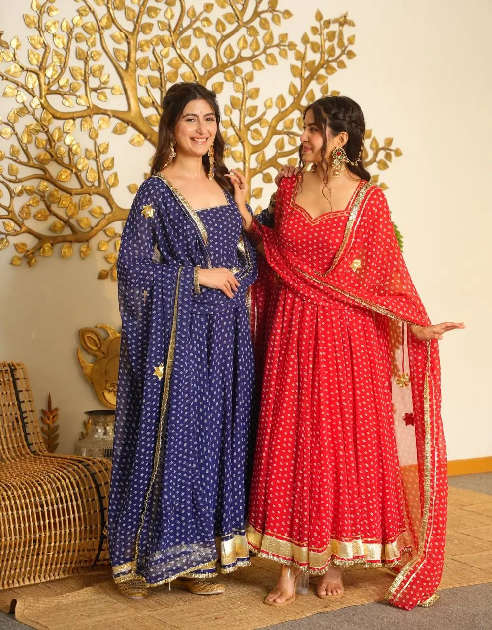 Bandhani Print Gota Anarkali
