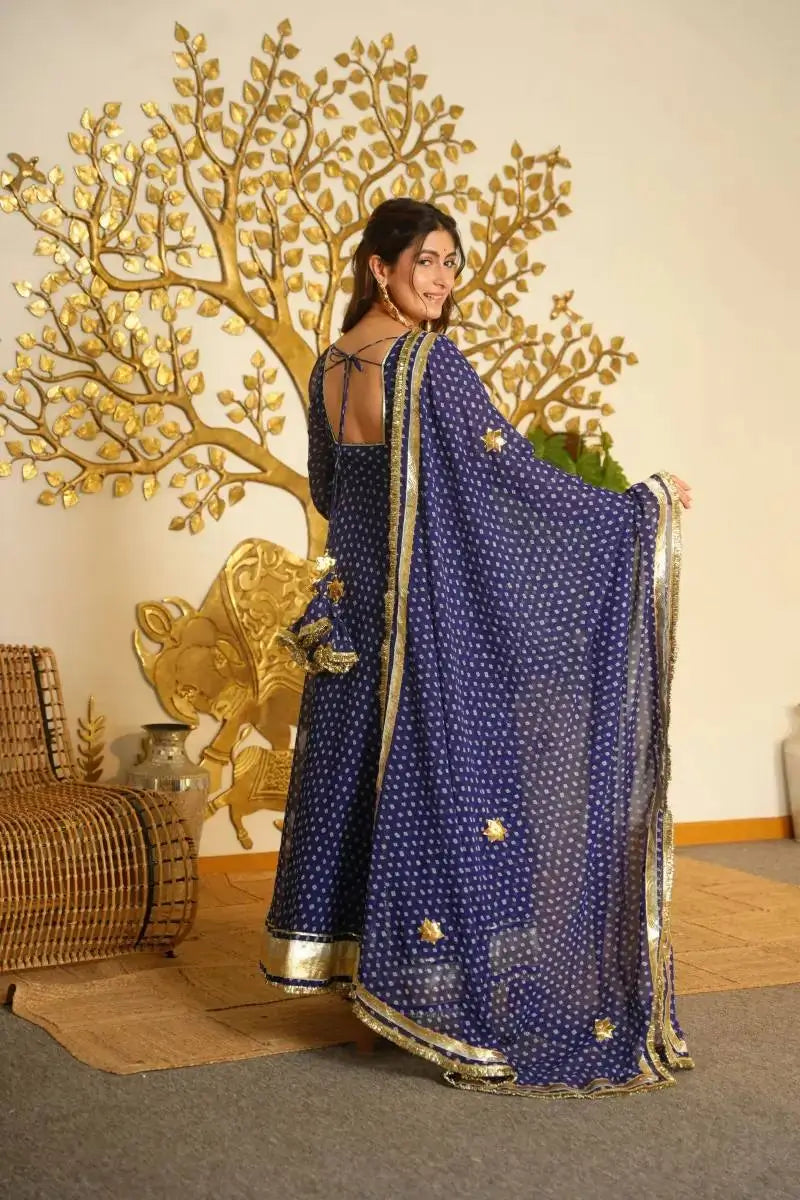 Bandhani Print Gota Anarkali
