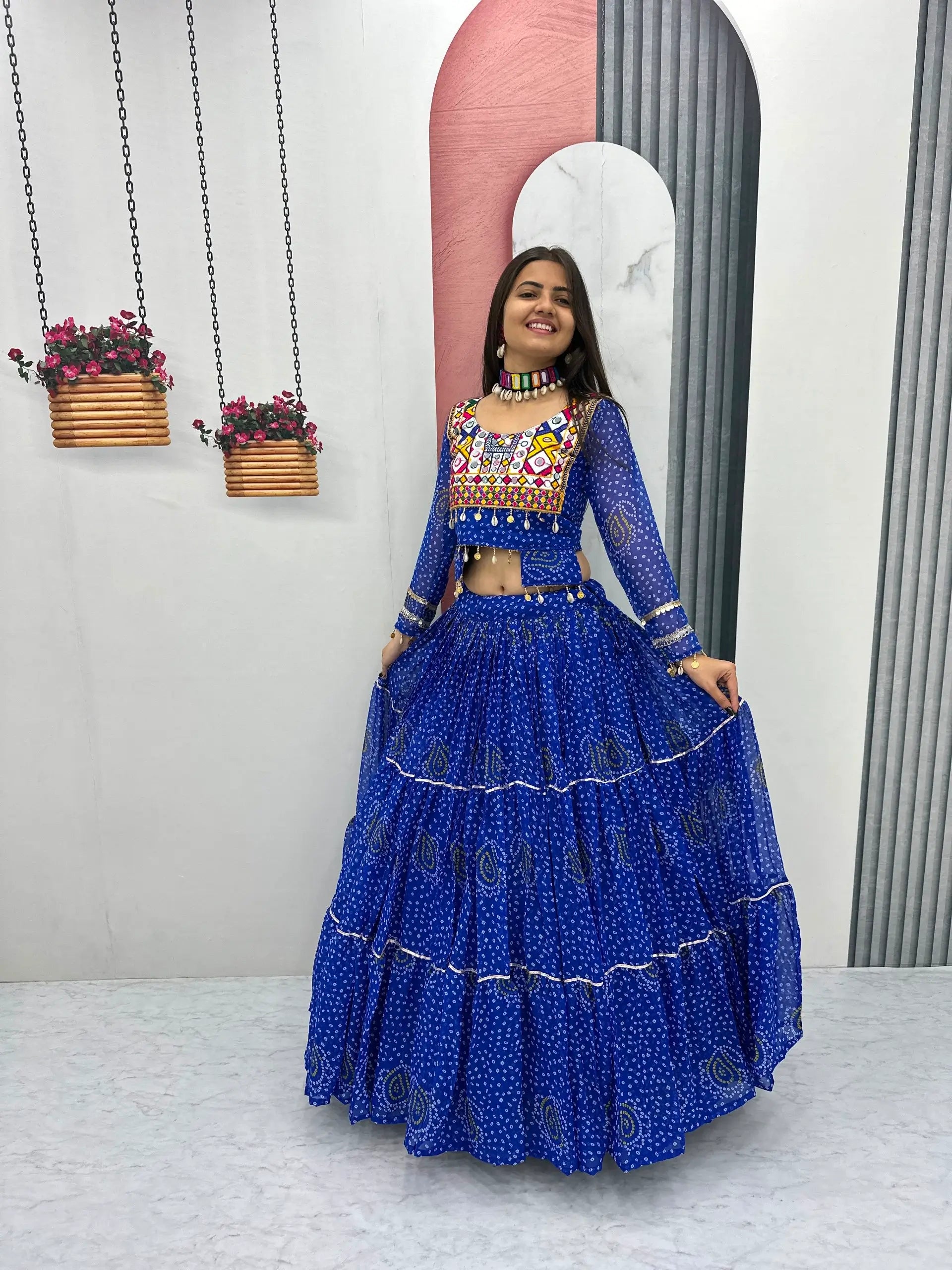Bandhani Print Kodi Work Lehenga