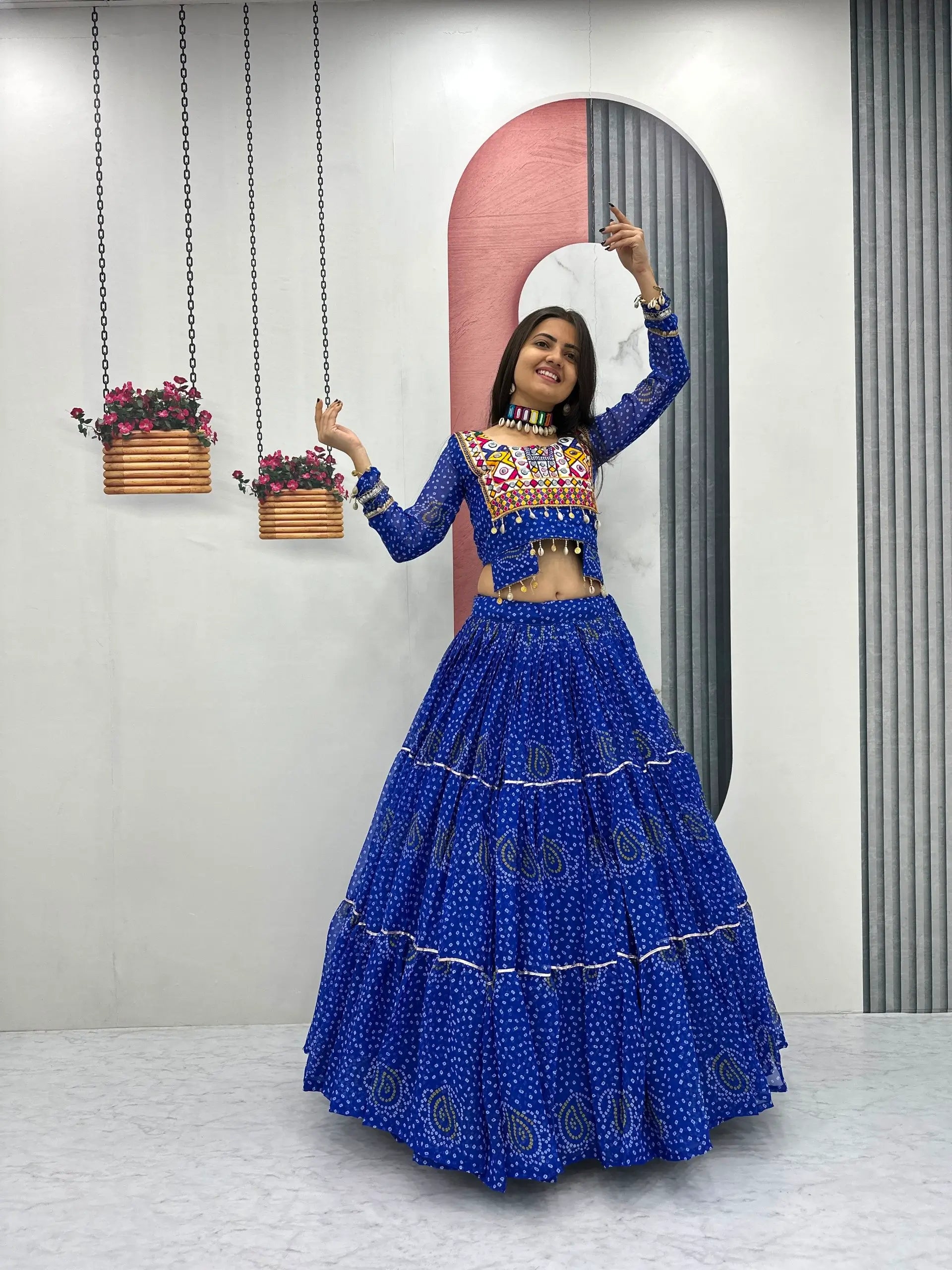Bandhani Print Kodi Work Lehenga