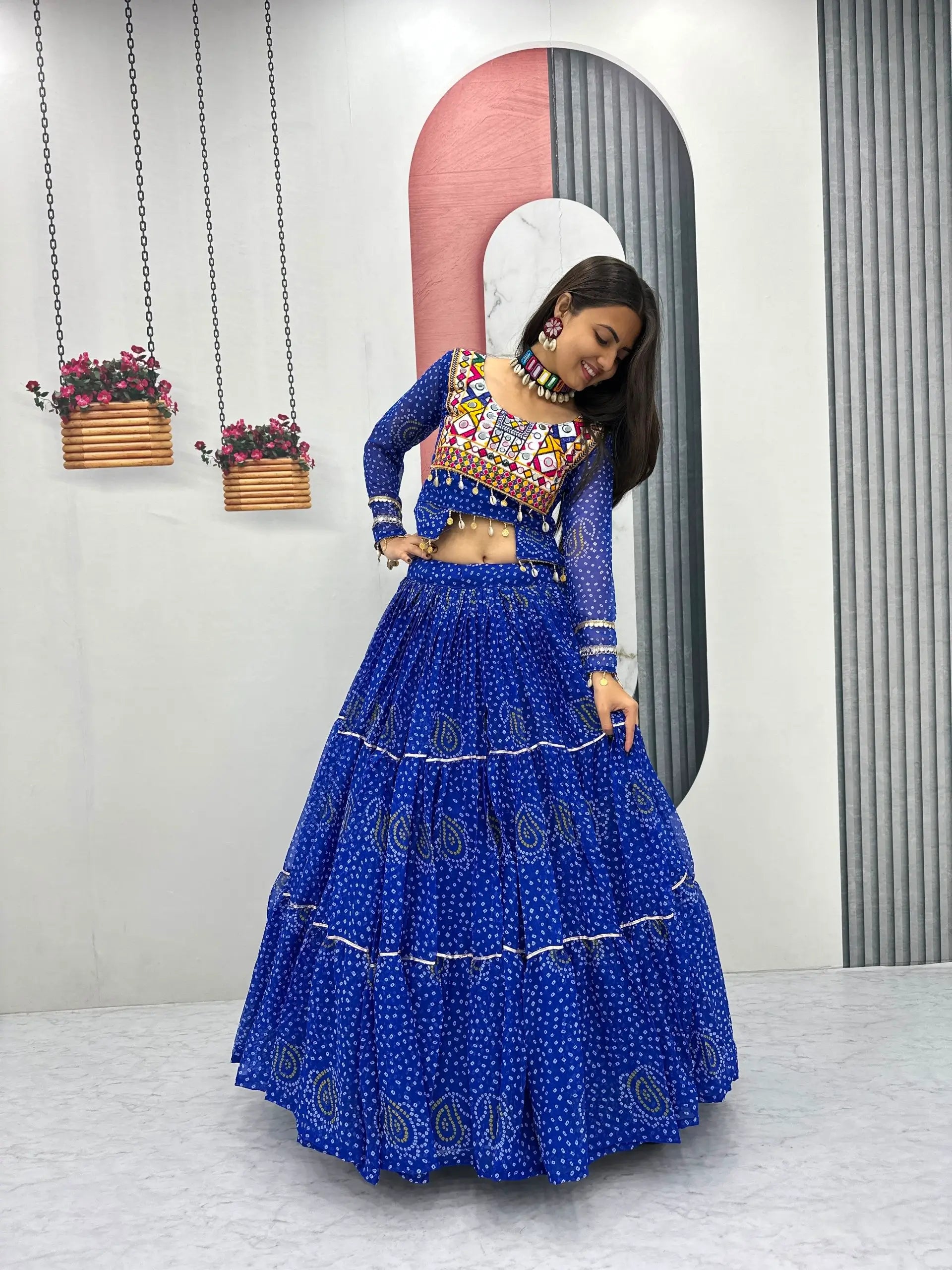 Bandhani Print Kodi Work Lehenga