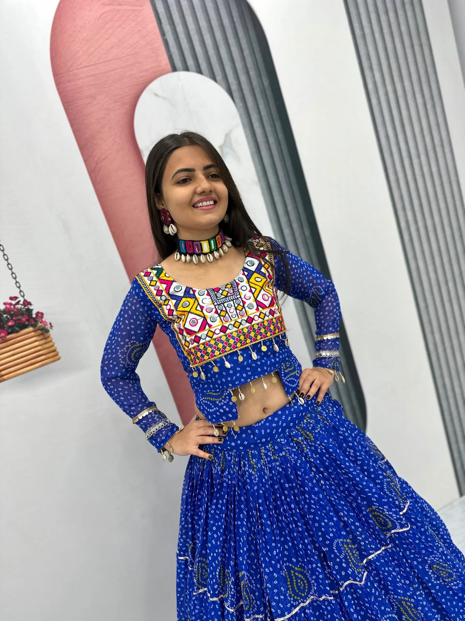 Bandhani Print Kodi Work Lehenga