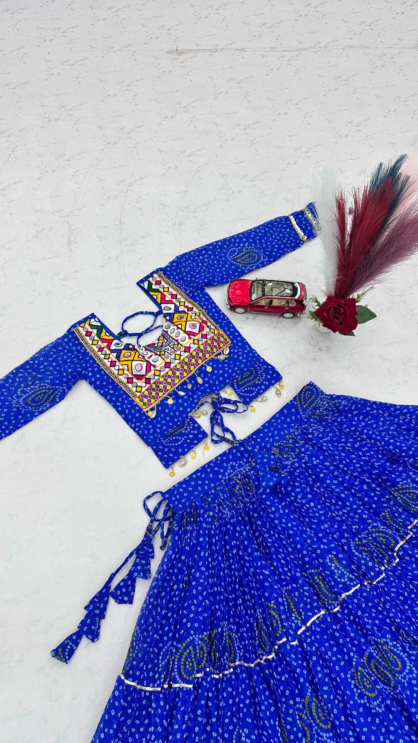 Bandhani Print Kodi Work Lehenga