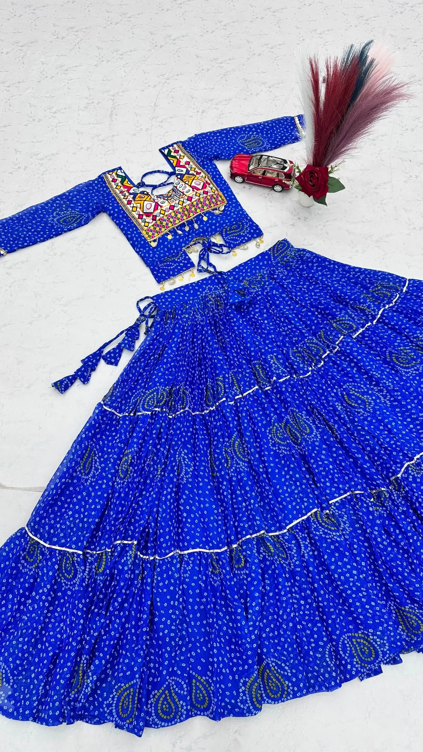 Bandhani Print Kodi Work Lehenga
