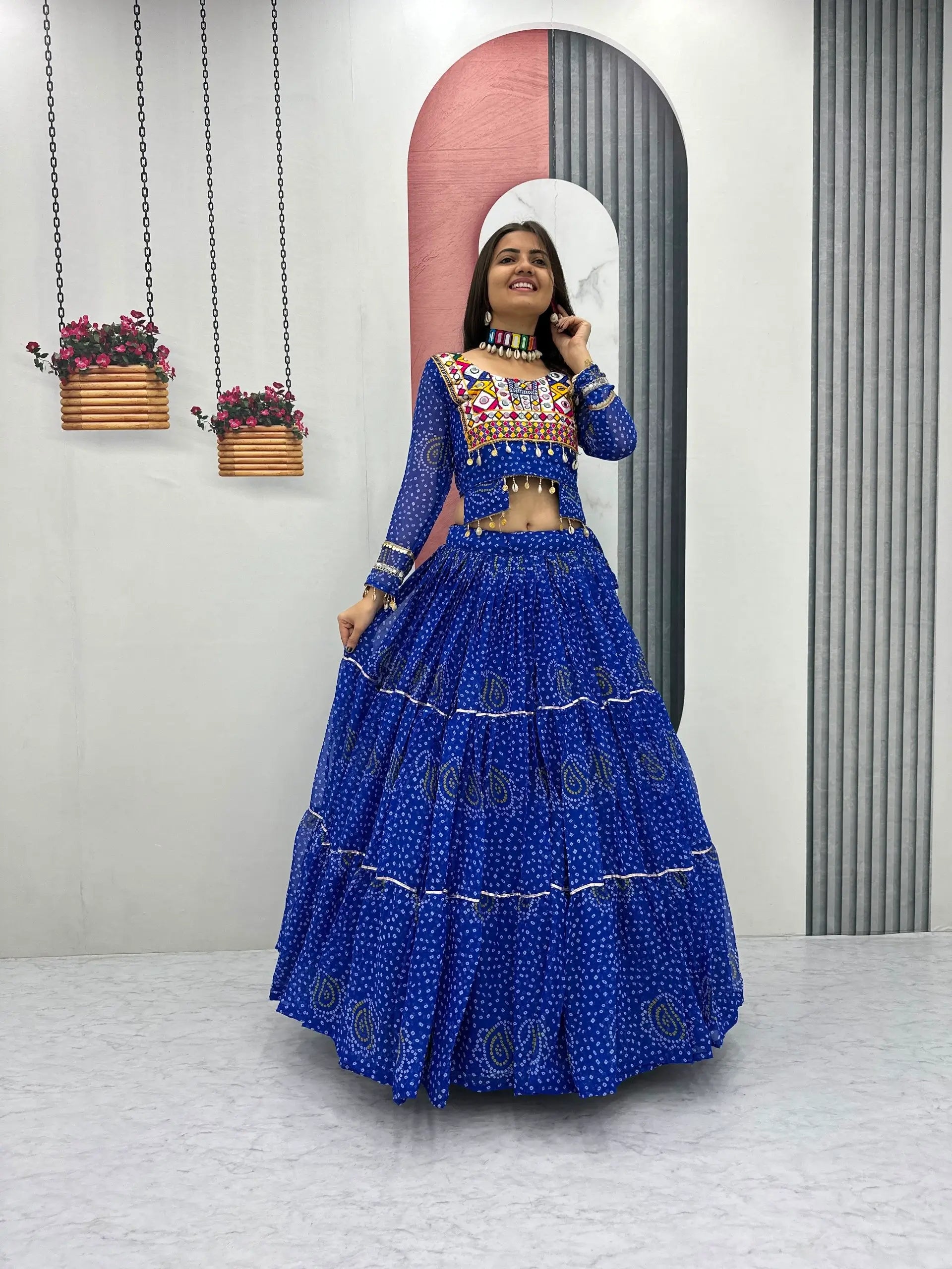 Bandhani Print Kodi Work Lehenga