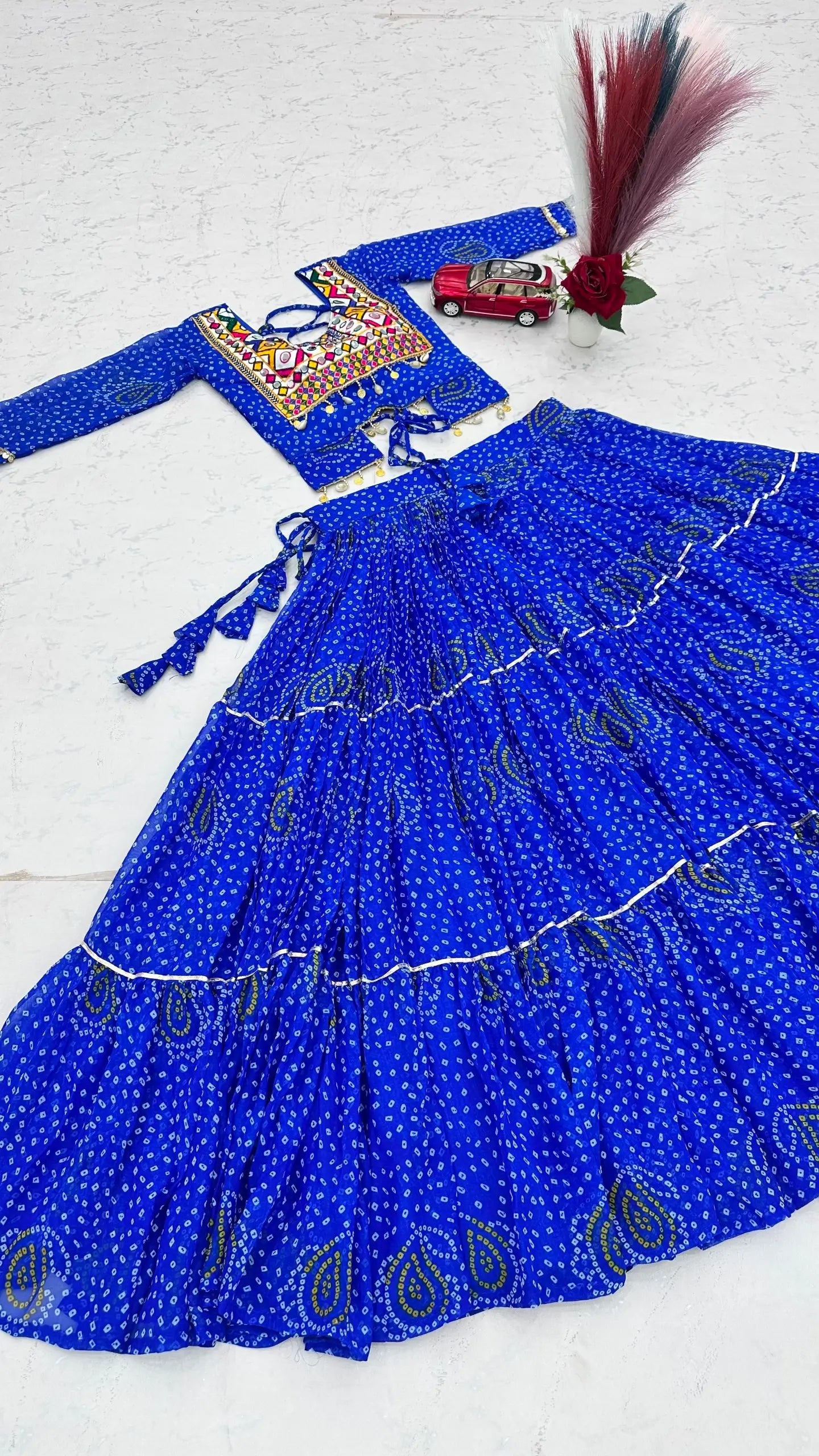 Bandhani Print Kodi Work Lehenga