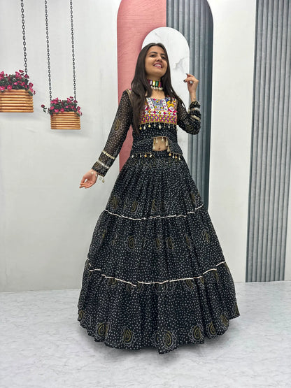 Bandhani Print Kodi Work Lehenga