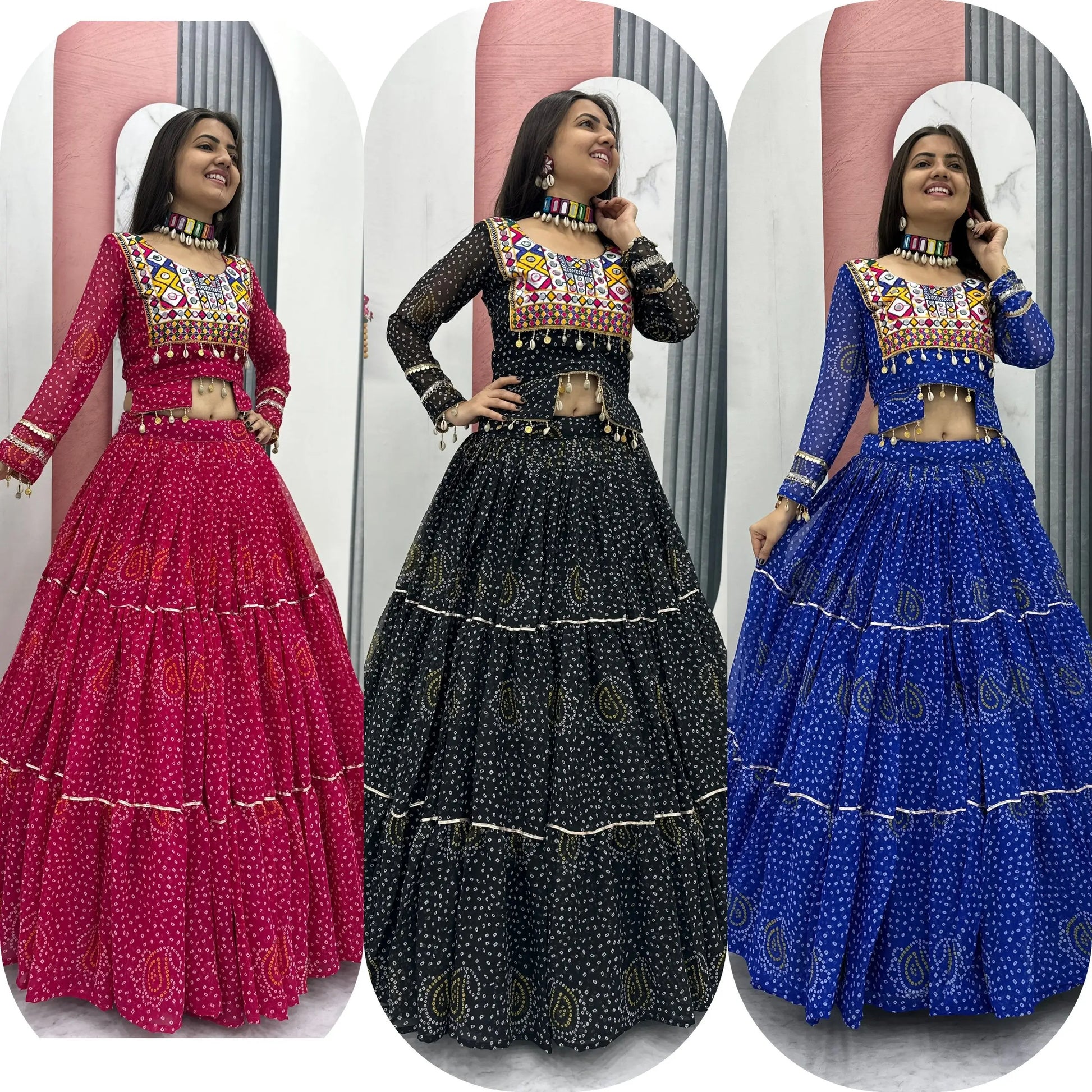 Bandhani Print Kodi Work Lehenga