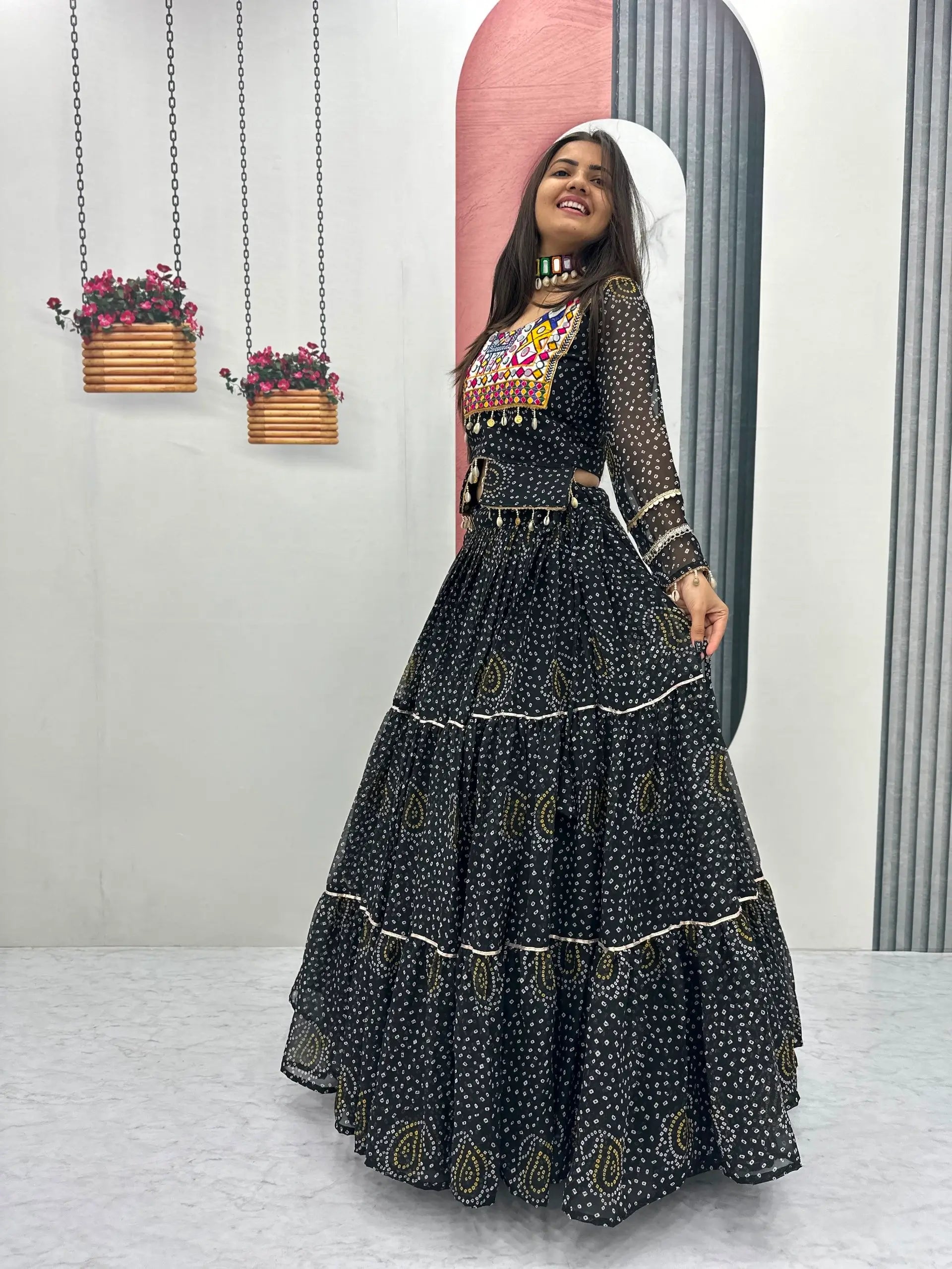 Bandhani Print Kodi Work Lehenga