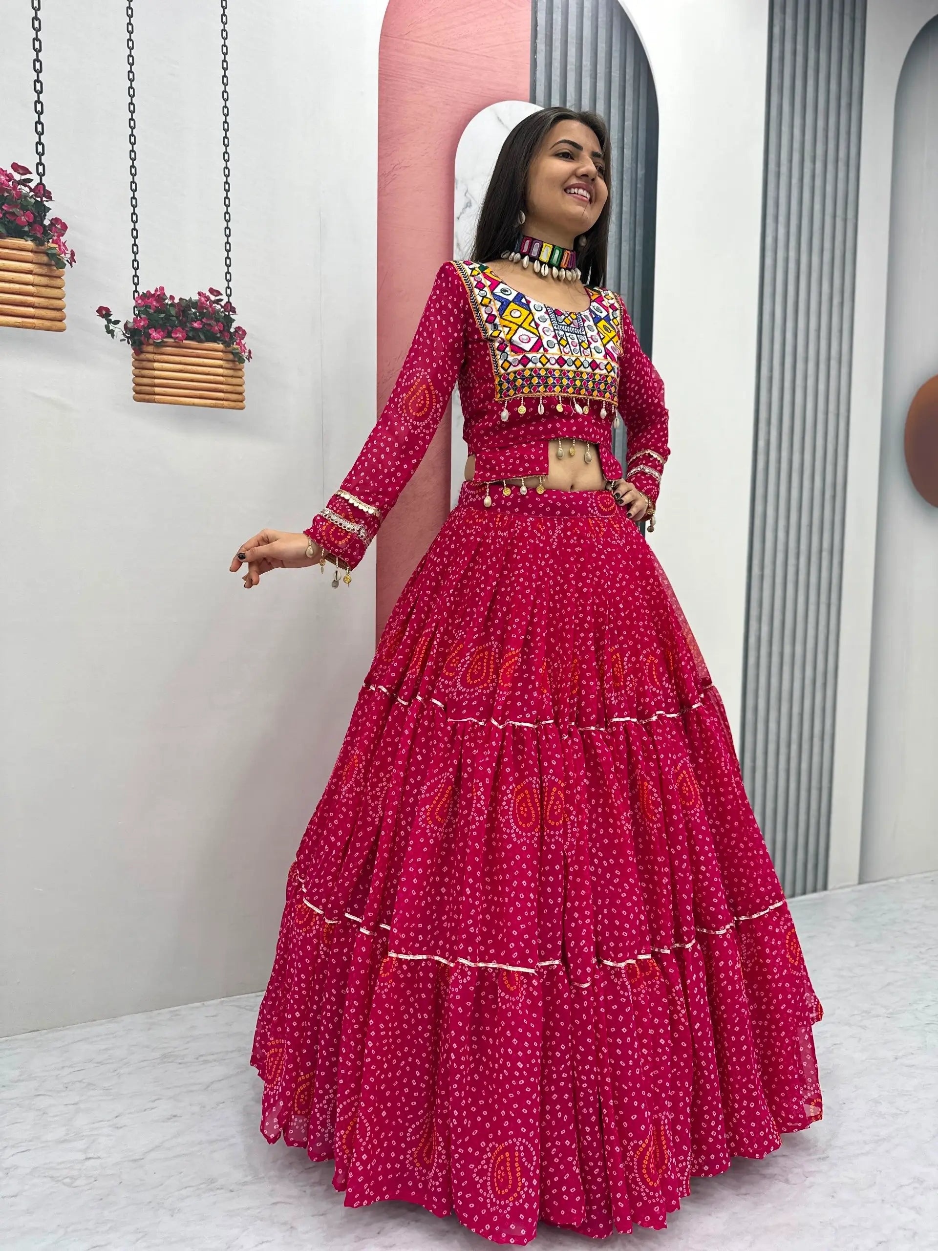 Bandhani Print Kodi Work Lehenga