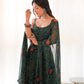 Bandhej Chiffon Flared Anarkali Gown with Dupatta