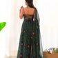 Bandhej Chiffon Flared Anarkali Gown with Dupatta