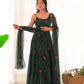 Bandhej Chiffon Flared Anarkali Gown with Dupatta
