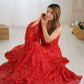 Bandhej Chiffon Flared Anarkali Gown with Dupatta