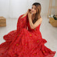 Bandhej Chiffon Flared Anarkali Gown with Dupatta