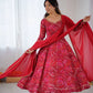 Bandhej Print Viscose Rayon Anarkali Gown Set with Dupatta