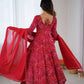 Bandhej Print Viscose Rayon Anarkali Gown Set with Dupatta