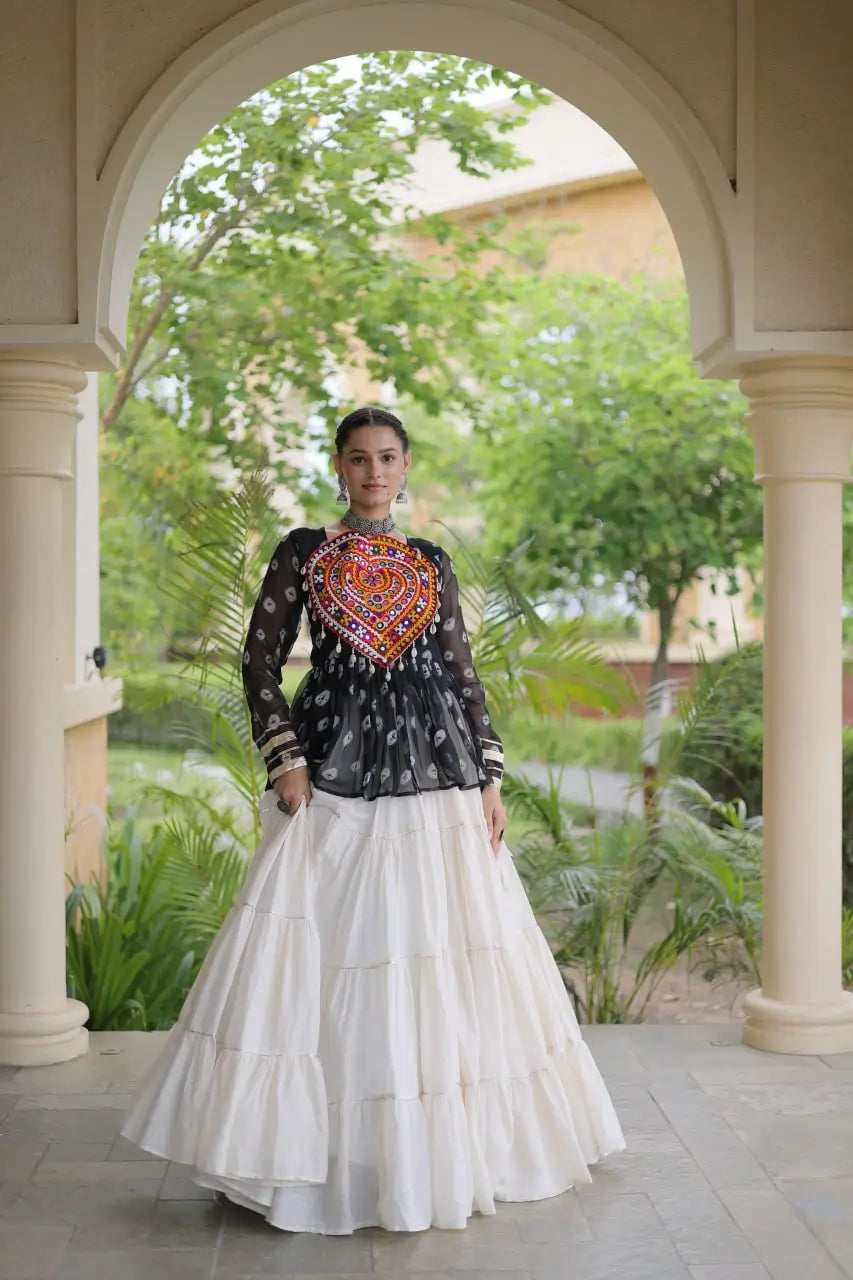 Bandhni Gamthi Peplum Lehenga Set