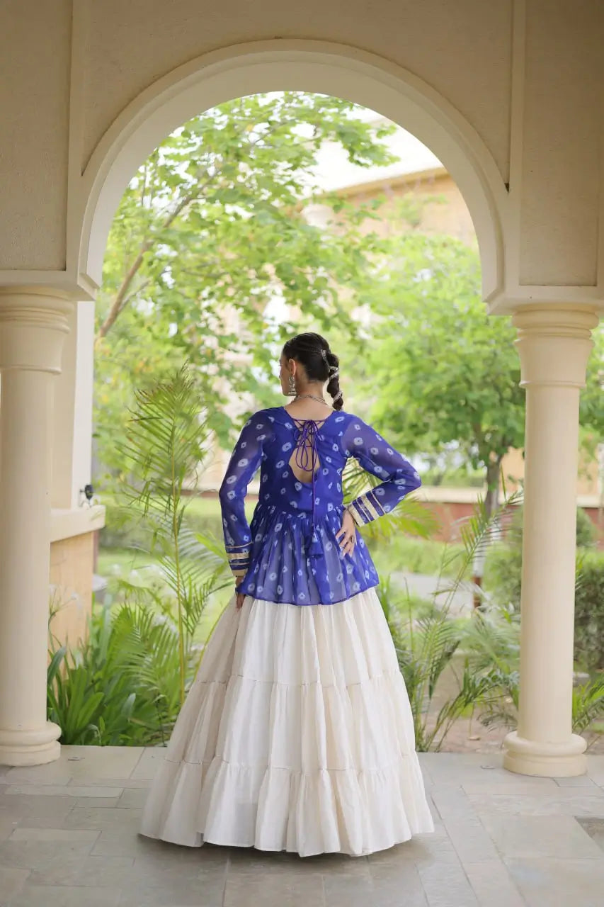 Bandhni Gamthi Peplum Lehenga Set