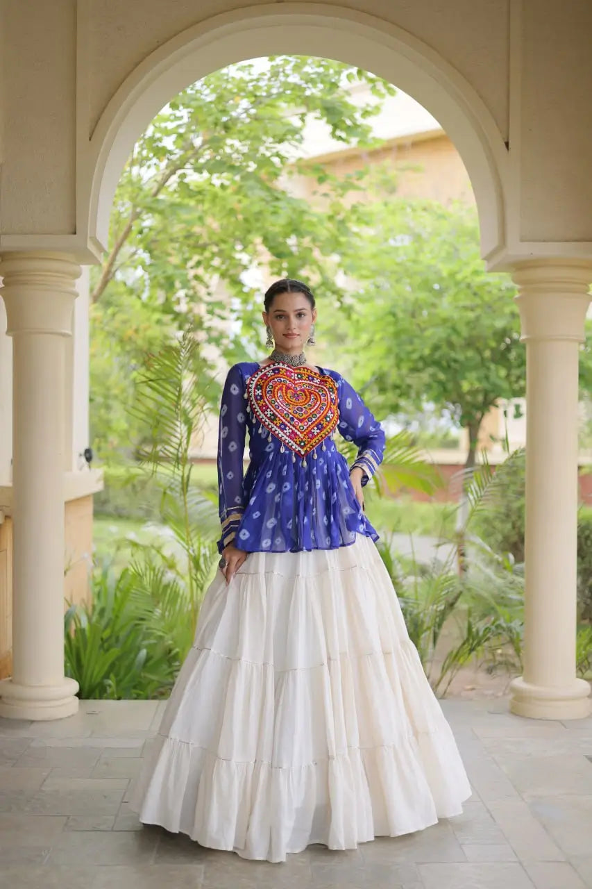 Bandhni Gamthi Peplum Lehenga Set