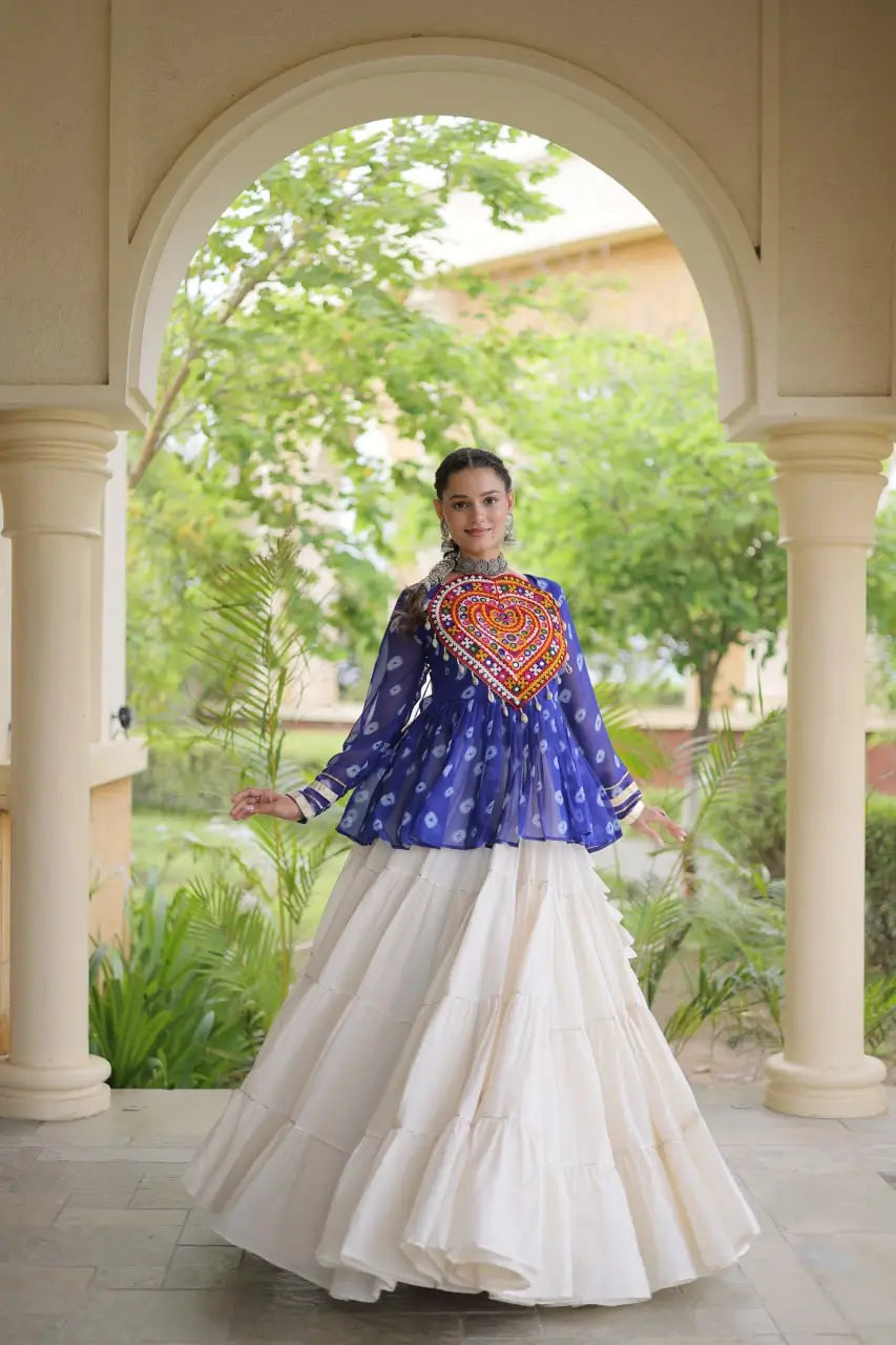 Bandhni Gamthi Peplum Lehenga Set
