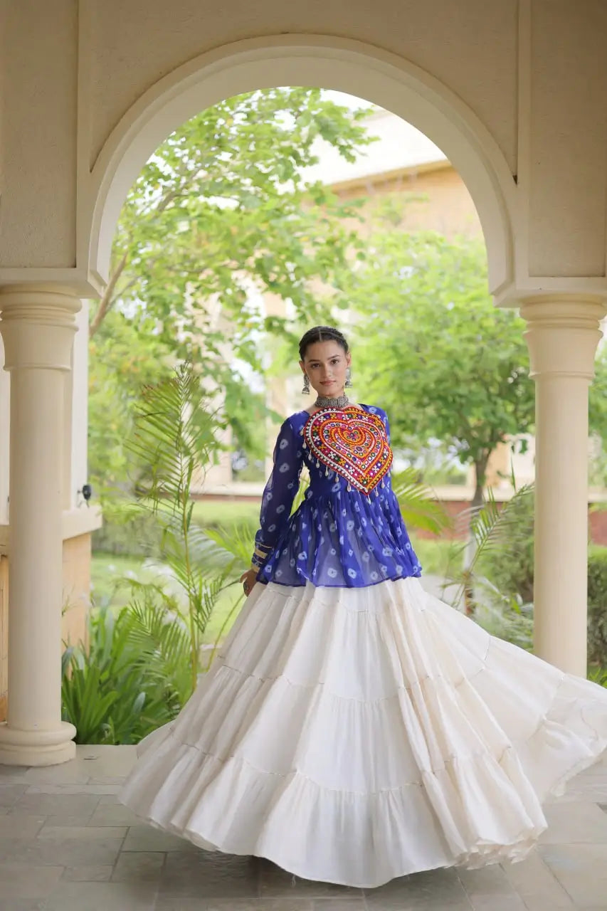Bandhni Gamthi Peplum Lehenga Set