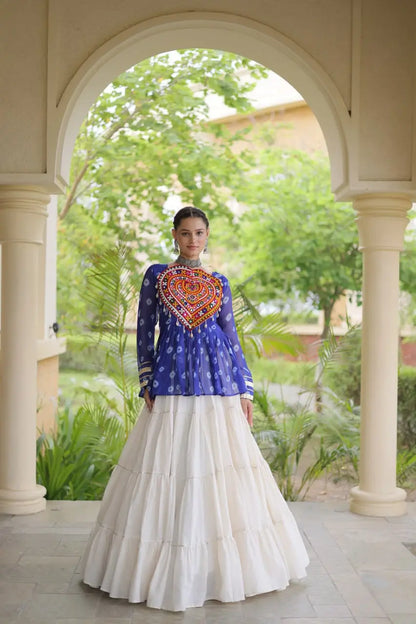 Bandhni Gamthi Peplum Lehenga Set