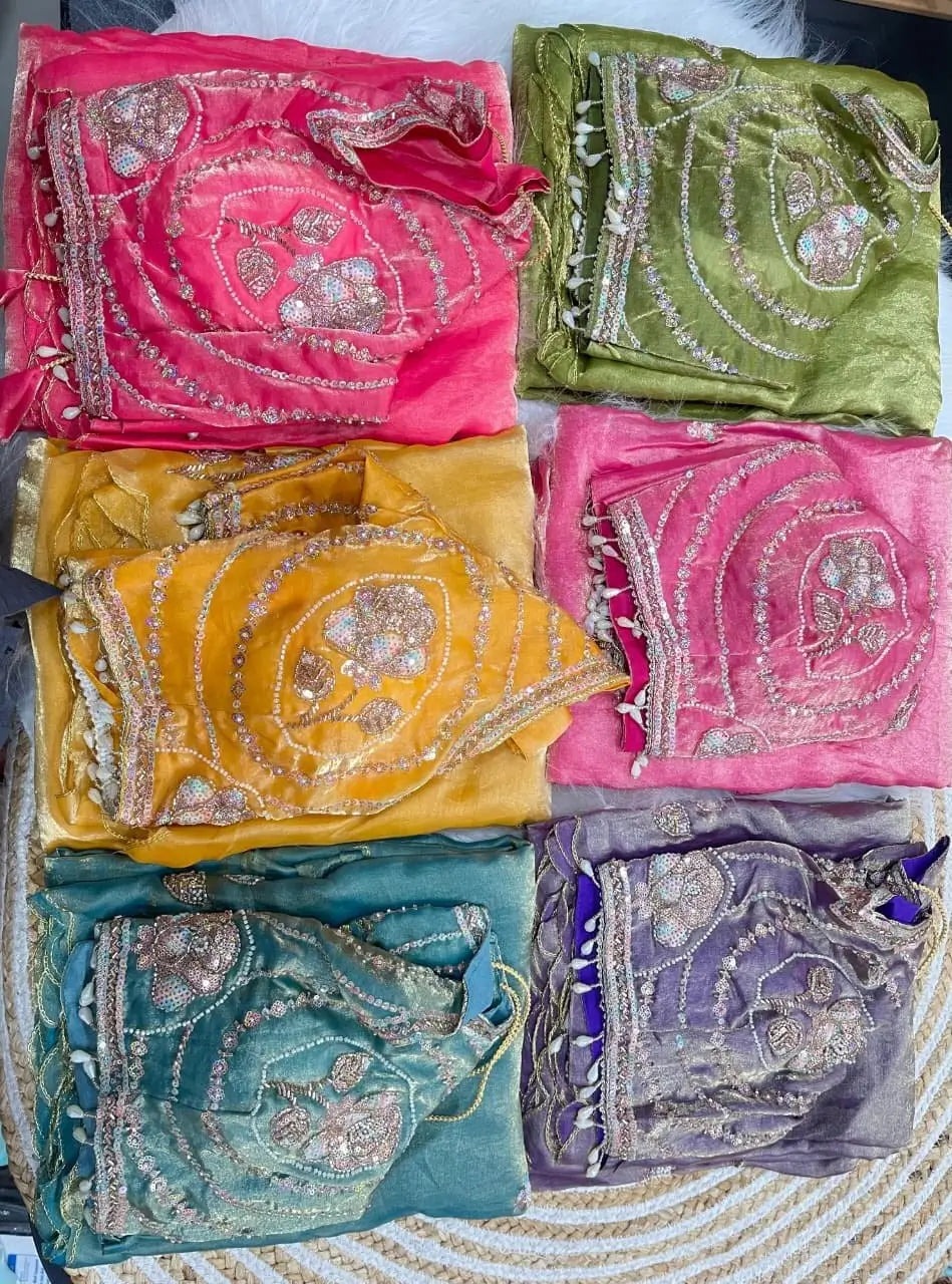 Beaded Floral Butta Saree