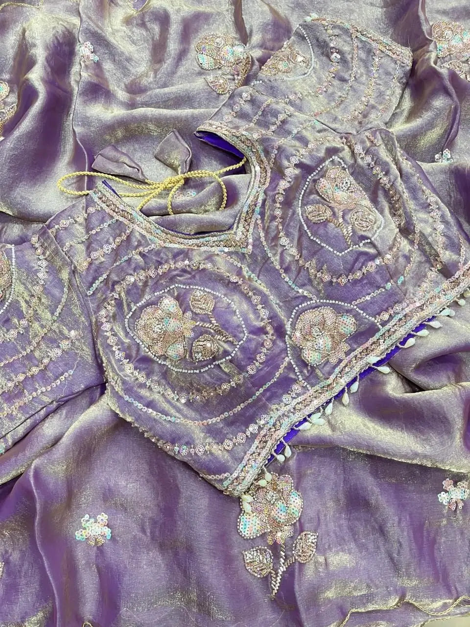 Beaded Floral Butta Saree