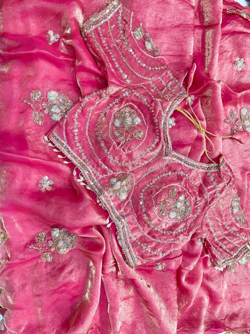 Beaded Floral Butta Saree