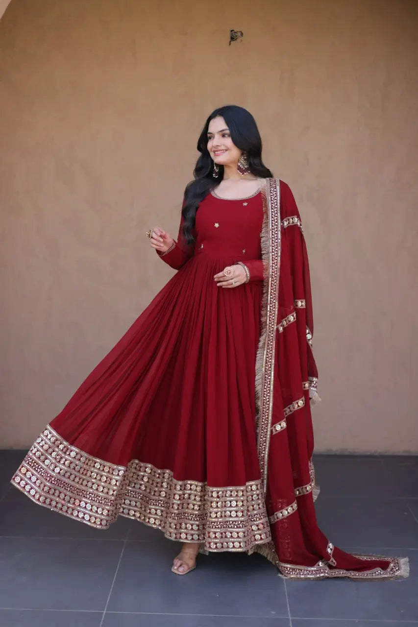 Beaded Zari Anarkali Gown