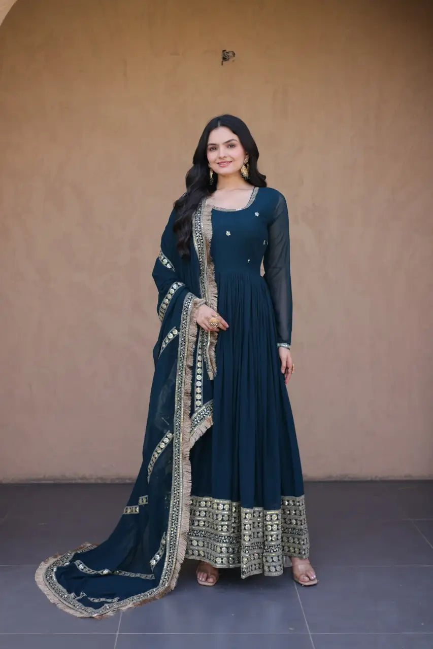 Beaded Zari Anarkali Gown