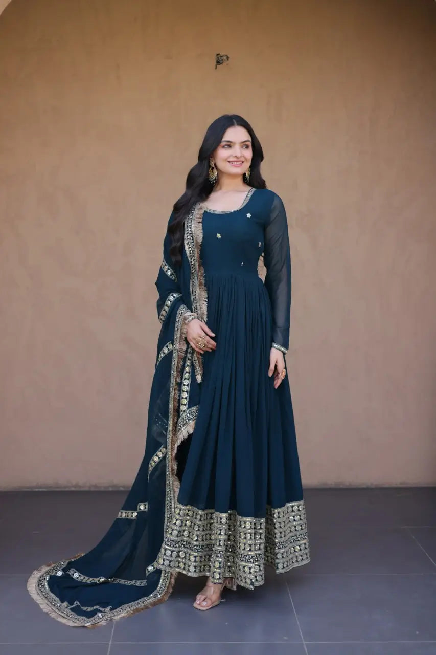 Beaded Zari Anarkali Gown