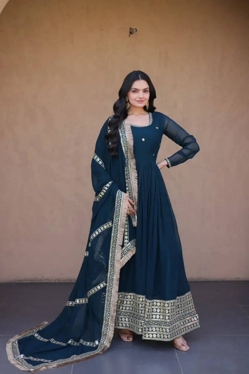 Beaded Zari Anarkali Gown